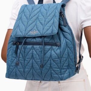 Kate Spade ♠️ Ellie Denim Blue Quilted Backpack